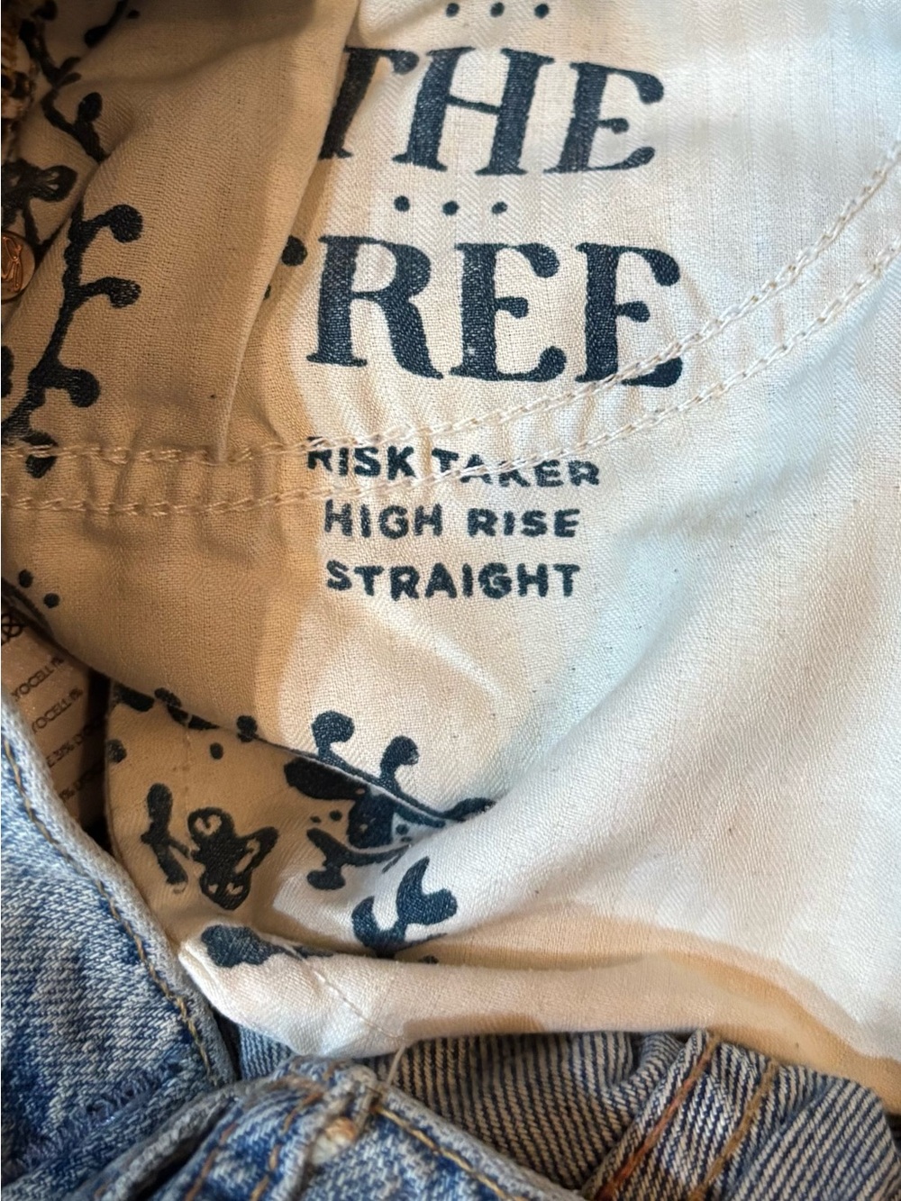 We The Free Risk Taker High Rise Straight Leg Jeans Size 25 Boho Denim - Picture 8 of 9